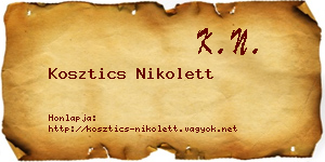 Kosztics Nikolett névjegykártya